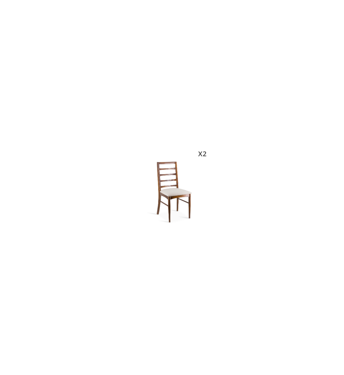 KATE - Set of 2 brown teak wood chairs 48 x 47 x 95