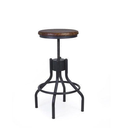 PIPA - Mango and iron stool 35 x 35 x 50-76