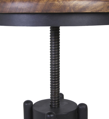 PIPA - Mango and iron stool 35 x 35 x 50-76