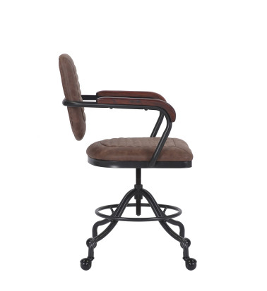 DETROIT - Height-adjustable iron and PU armchair 60 x 58 x 83-100