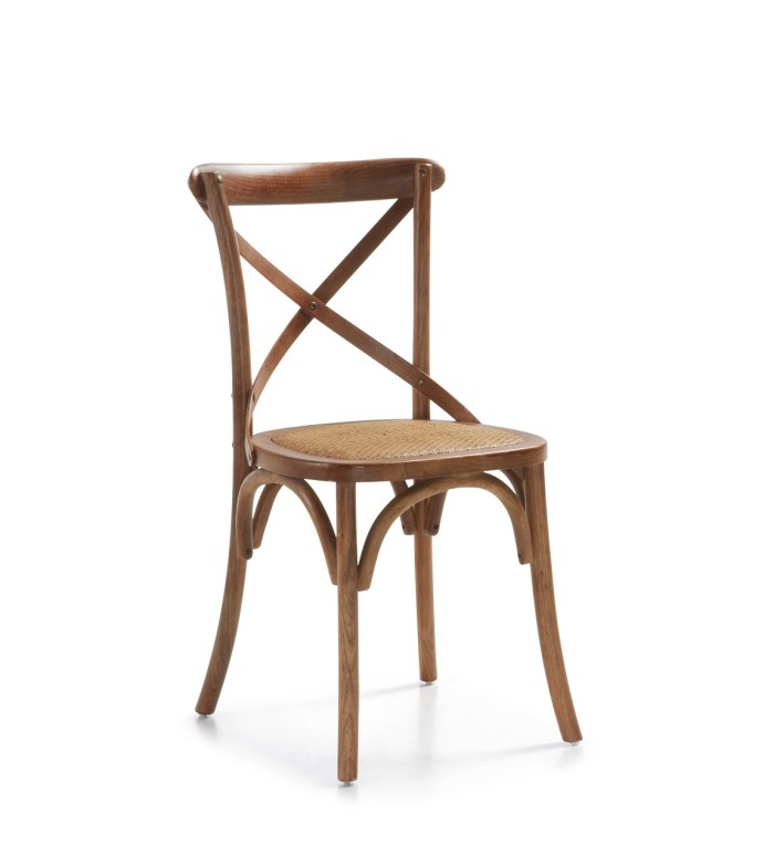 PARIS - Oak and rattan chair 50 x 55 x 89