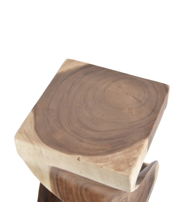 Suar wood artisan stool 30 x 30 x 45