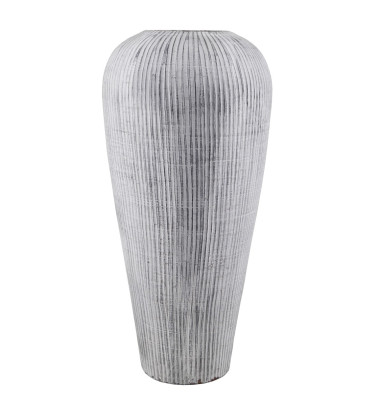 Vertical stripes terracotta vase 40 x 40 x 80