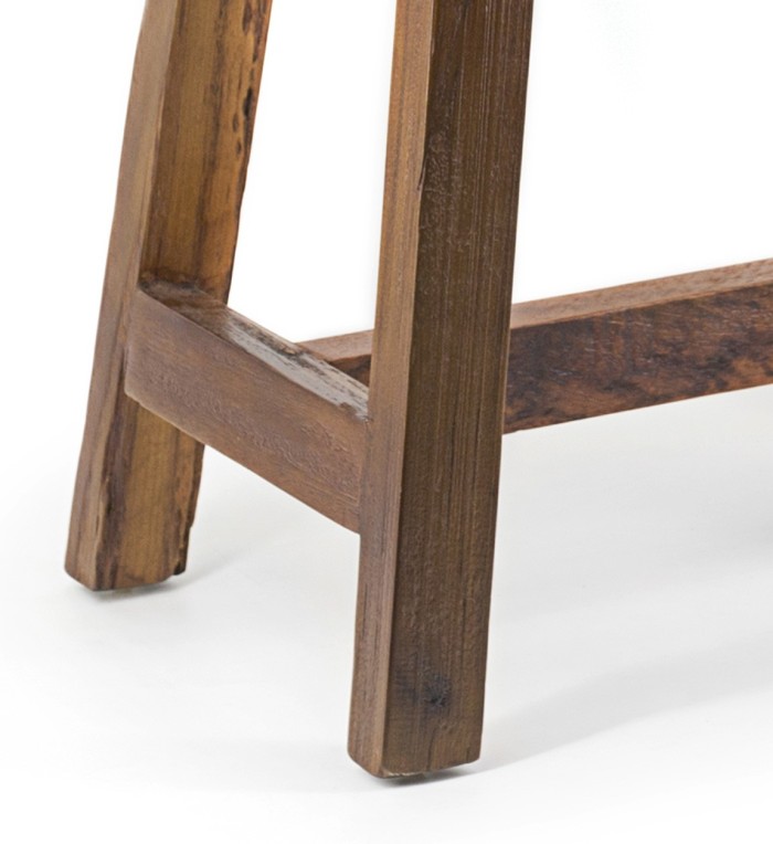 Rectangular recycled teak stool 52 x 32 x 48