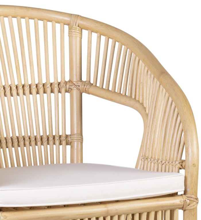 FABIANO - Rattan armchair with cushion 60 x 67 x 81