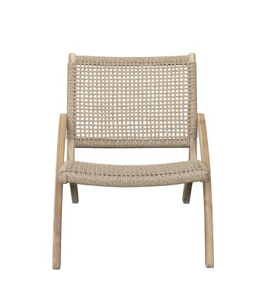 SICILY - Teak and rope armchair 62 x 82 x 73