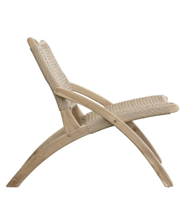 SICILY - Teak and rope armchair 62 x 82 x 73