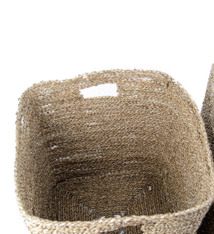 NAVALA - Set of 2 baskets in seaweed 38 x 38 x 48 / 37 x 37 x 44