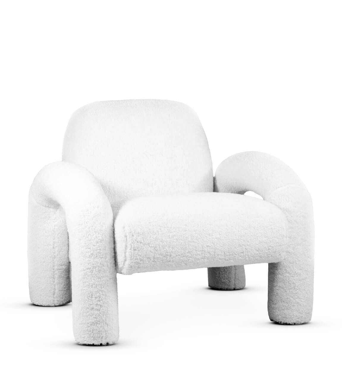 MIA - Armchair upholstered in wool 88 x 81 x 74