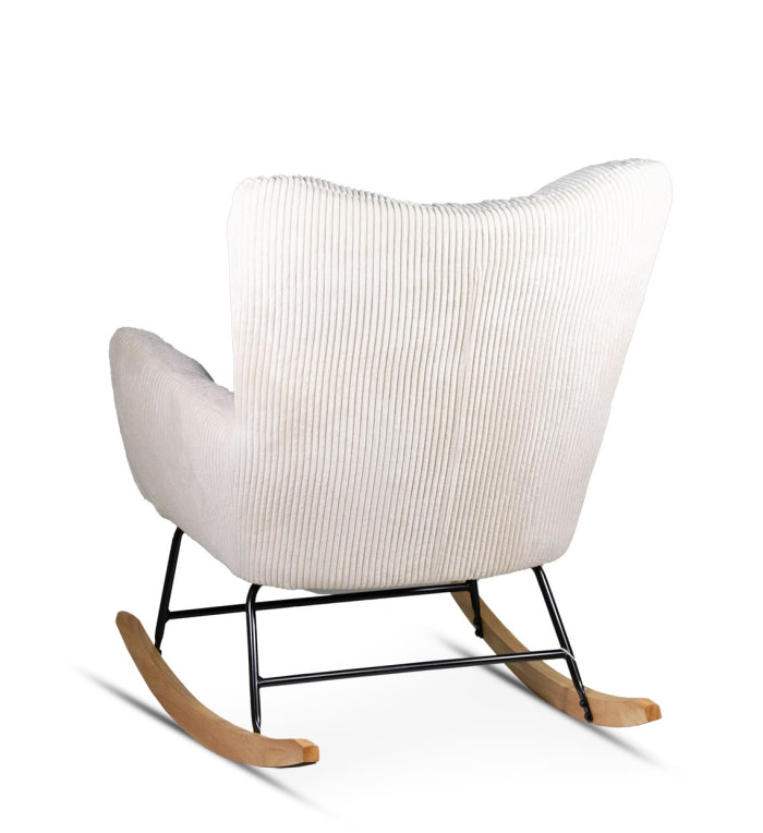 KAIHO - Fauteuil à bascule en fer, bois et polyester 92 x 78 x 96