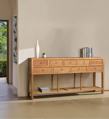 MERIDA - Teak wood buffet 180 x 40 x 90