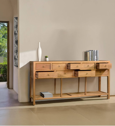 MERIDA - Teak wood buffet 180 x 40 x 90