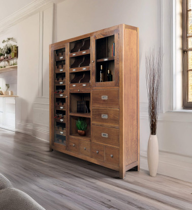 STAR - Mindi buffet with wine rack and removable drawers 120 x 40 x 155