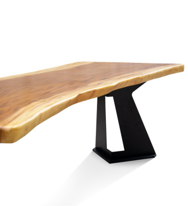 Mesa de comedor de suar con pata 250 x 91-96 x 79