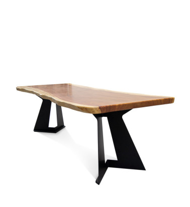 Mesa de comedor de suar con pata 250 x 91-96 x 79