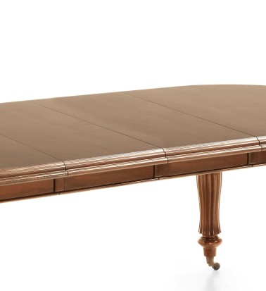 VINTAGE - Mesa de jantar de mogno com rodas 160-240 x 110 x 80