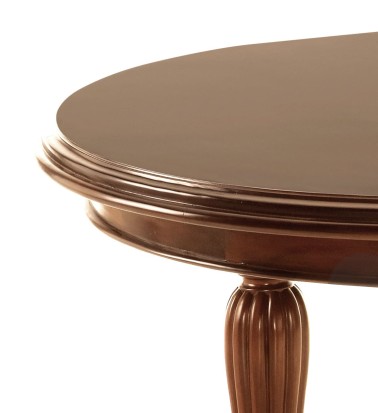 VINTAGE - Mesa de jantar de mogno com rodas 160-240 x 110 x 80