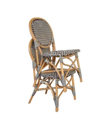 BISTRO - Set of 2 black rattan chairs 52 x 56 x 92