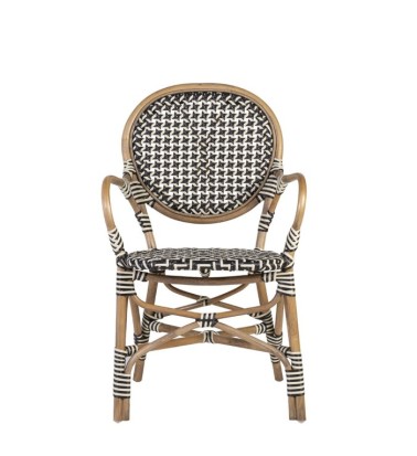 BISTRO - Conjunto de 2 cadeirões de rattan negro 56 x 56 x 92