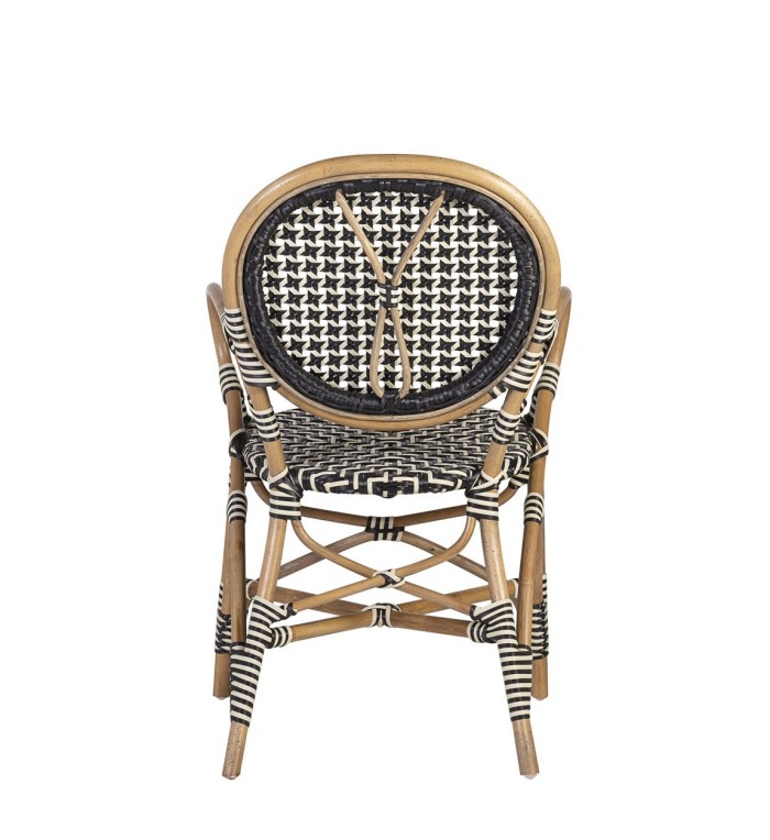 BISTRO - Set aus 2 Sesseln aus schwarzem Rattan 56 x 56 x 92