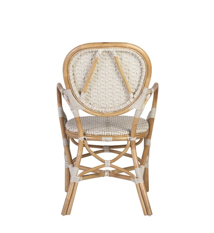 BISTRO - Set aus 2 Sesseln aus weißem Rattan 60 x 62 x 94