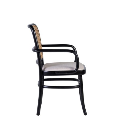 Set de 2 sillones tapizados de teca y ratán 45 x 52 x 86