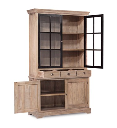 SIENA - Vitrine en mindi 130 x 40-47 x 215