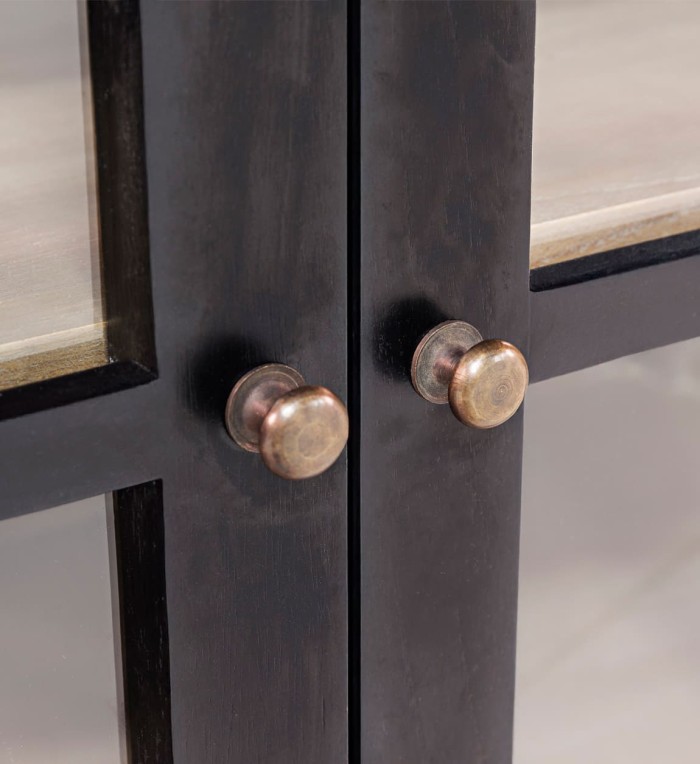 SIENA - Vitrine en mindi 130 x 40-47 x 215