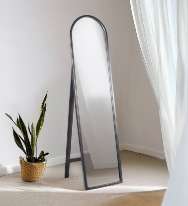 DAKOTA - Specchio da terra in legno nero 40 x 5 x 160