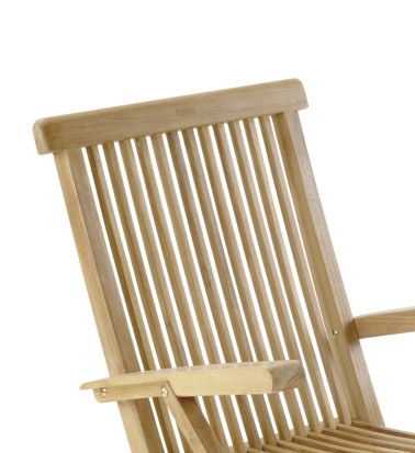 JARDIN - Set de 2 sillones de jardín plegable de teca 55 x  60 x 90