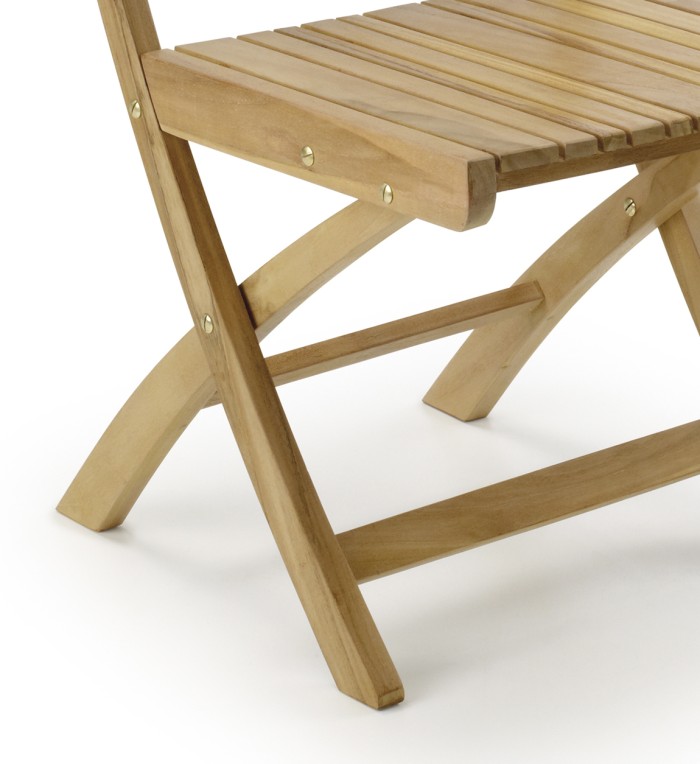 JARDIN - Set de 2 sillas de jardín plegable de teca 45 x 45 x 90