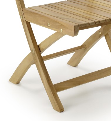 JARDIN - Set de 2 sillas de jardín plegable de teca 45 x 45 x 90