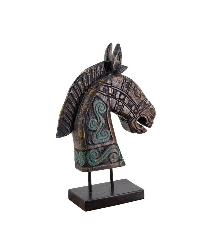 Figura cavallo in teak 32 x 12 x 48