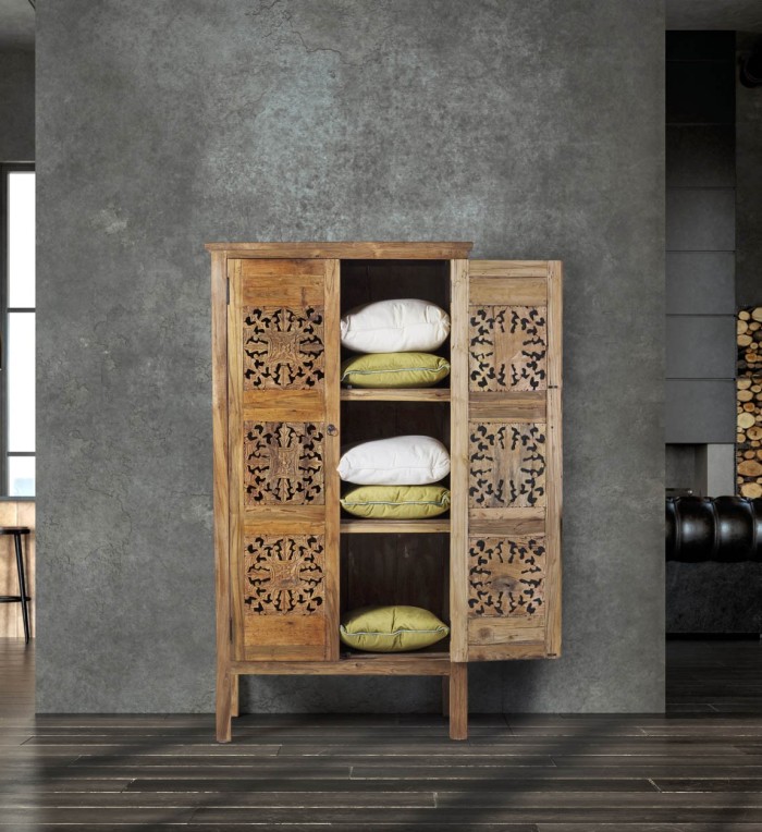 Armoire en teck recyclé 95 x 47 x 180