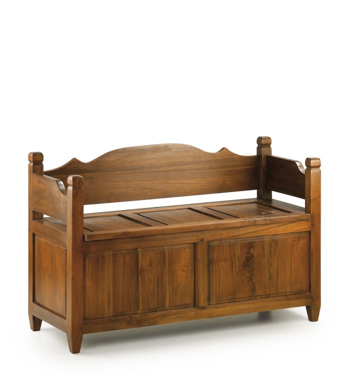 Banc coffre en mindi siège abattable 110 x 45 x 70