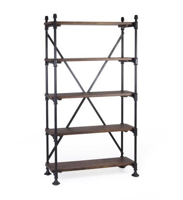 PIPA - Mango and iron bookcase 100 x 40 x 180