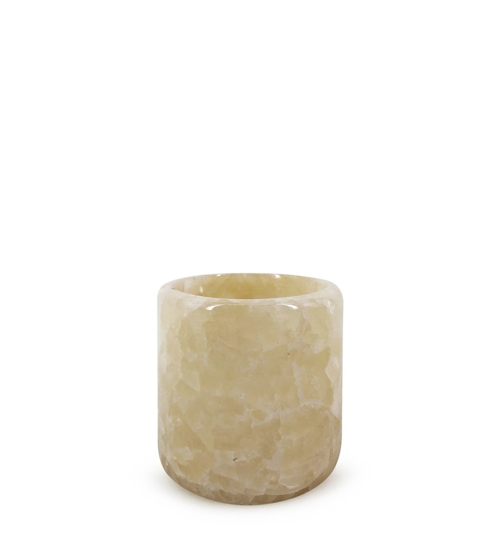 Small white onyx candle holder 8 x 8 x 8