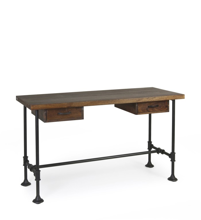 PIPA - Bureau en manguier et fer 135 x 55 x 78