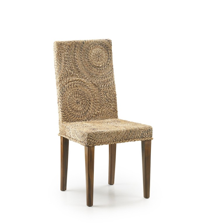 RATTAN - Mahogany and rattan chair 46 x 50 x 100