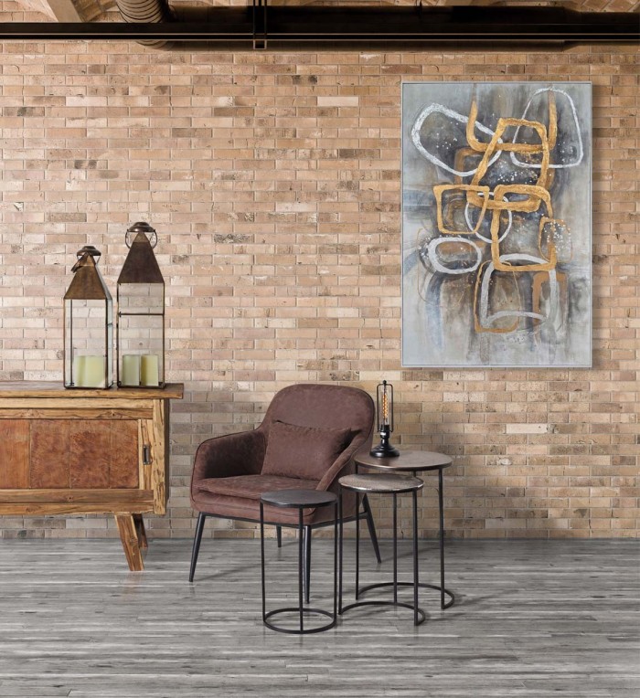 DETROIT - Iron and PU armchair 73 x 80 x 83