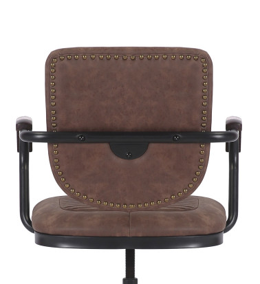 DETROIT - Sillón altura regulable de hierro y PU 60 x 58 x 83-100