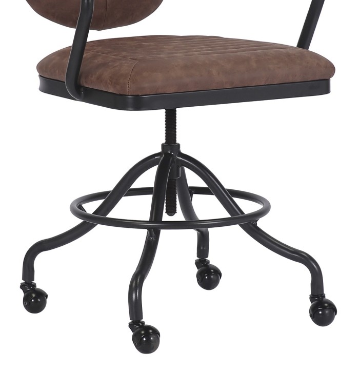 DETROIT - Height-adjustable iron and PU armchair 60 x 58 x 83-100