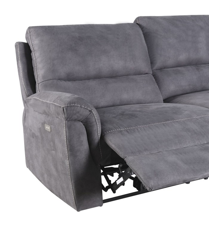 BASIL - Electric recliner sofa, 100% polyester 208 x 93-120 x 100