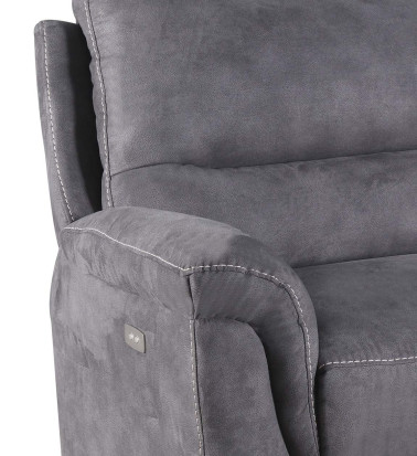 BASIL - Electric recliner sofa, 100% polyester 208 x 93-120 x 100