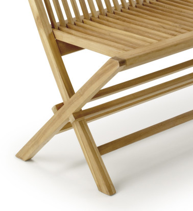 GARDEN - Folding teak garden bench 100 x 60 x 90