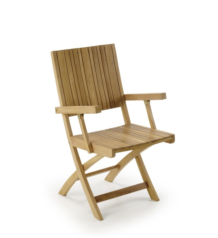 JARDIN - Fauteuil de jardin pliable en teck 55 x 50 x 90