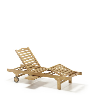 GARDEN - Teak articulated garden lounger 65 x 200 x 35-90