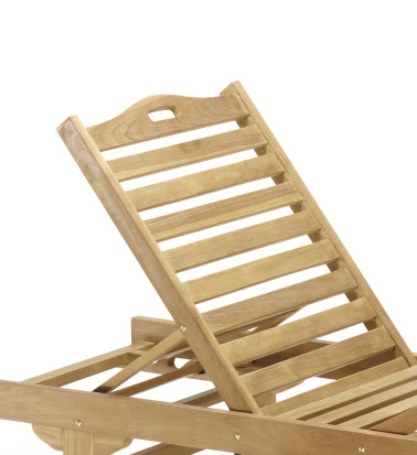 GARDEN - Teak articulated garden lounger 65 x 200 x 35-90
