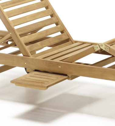 GARDEN - Teak articulated garden lounger 65 x 200 x 35-90