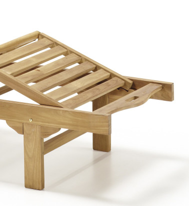 JARDIM - Espreguiçadeira de jardim articulada de teca 65 x 200 x 35 - 90